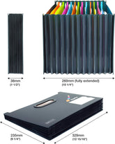 Rapesco SupaFile™ Twin Pack A4 13-Part Landscape Desktop Expanding File with Multi-coloured Dividers